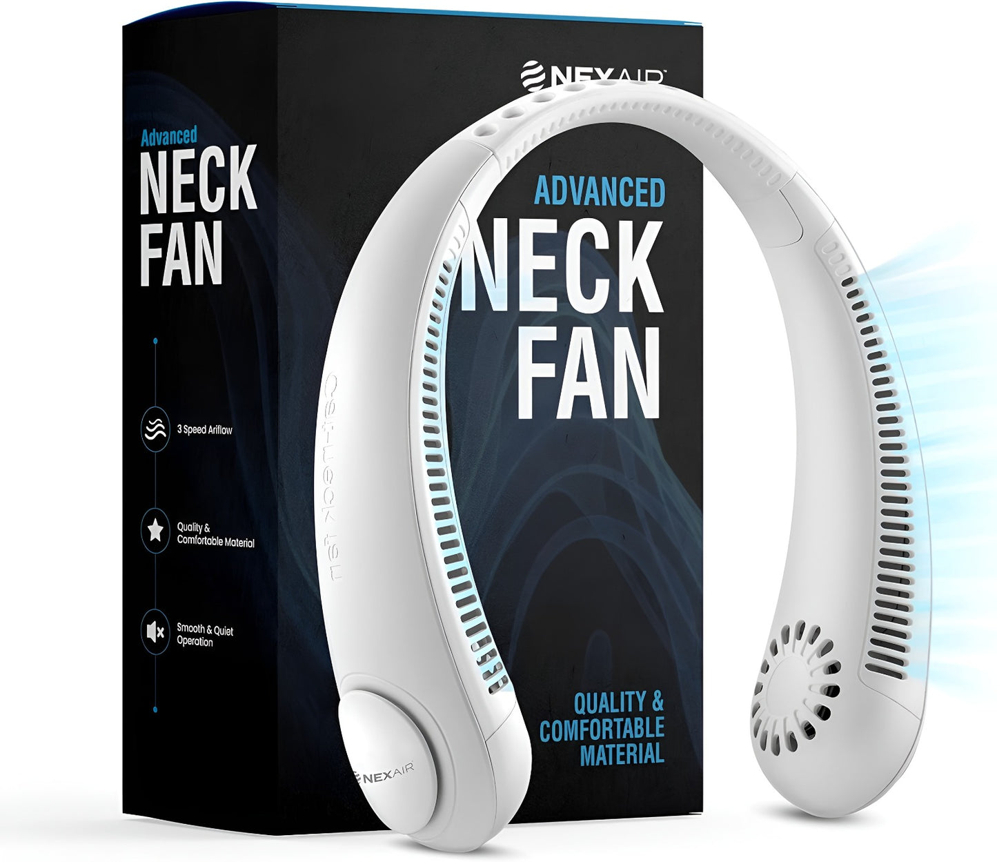 Portable Neck Fan – Hands-Free Bladeless Cooling Fan with USB Rechargeable Battery