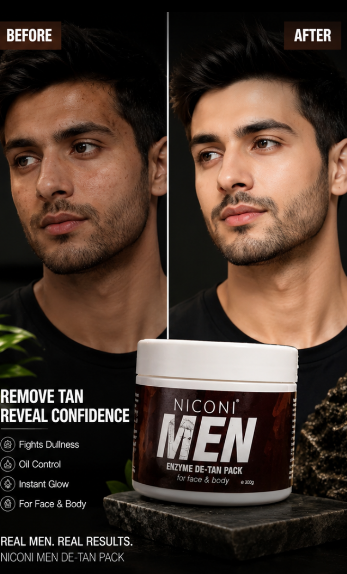 Niconi Men Enzyme Detan Pack – Instant Tan Removal & Skin Brightening Body Pack