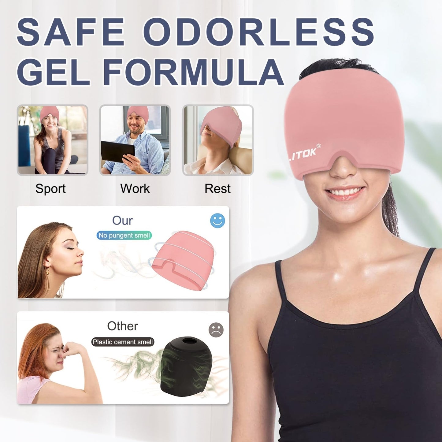Premium Hot & Cold Therapy Eye Mask | Cooling Gel Compress for Migraine, Puffy Eyes & Relaxation