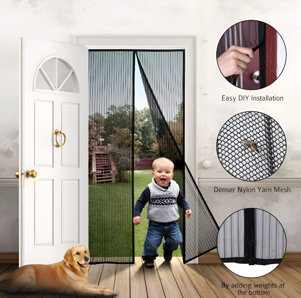 Magic Magnetic Mesh Door –No More Mosquito Problem