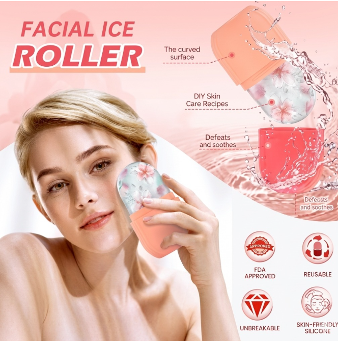 Premium Facial Ice Roller – Cooling Therapy Tool for Face, Eyes & Neck