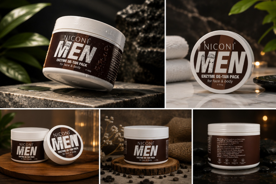 Niconi Men Enzyme Detan Pack – Instant Tan Removal & Skin Brightening Body Pack