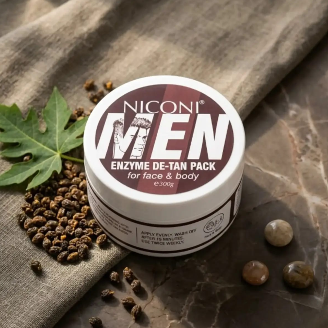 Niconi Men Enzyme Detan Pack – Instant Tan Removal & Skin Brightening Body Pack
