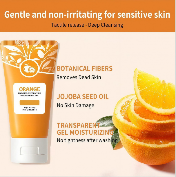 Orange Enzyme Exfoliating Gel – Deep Pore Cleansing & Dead Skin Removal Face Exfoliator