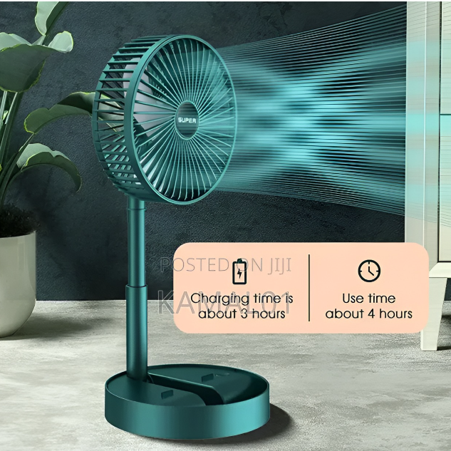 Portable Rechargeable Table Fan  – Silent, Compact & Stylish