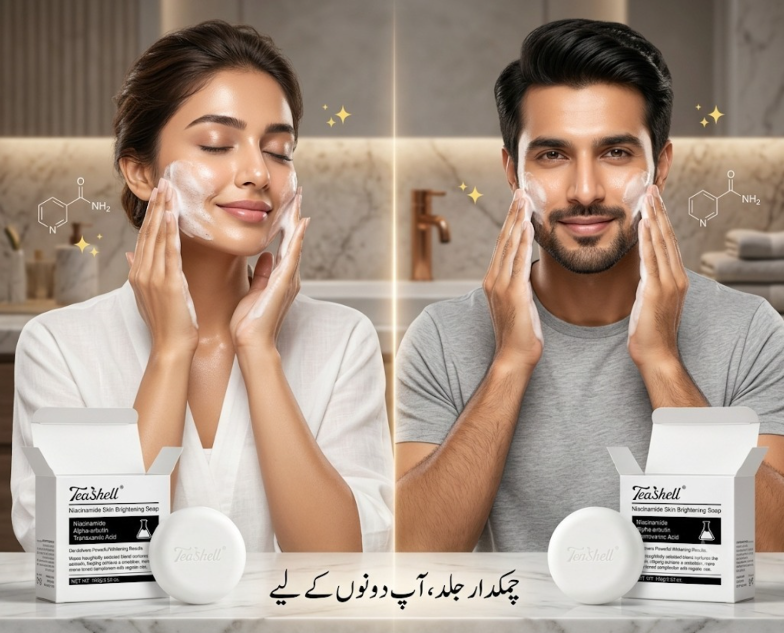 Teashell Niacinamide Whitening Soap – Bright, Smooth & Glowing Skin