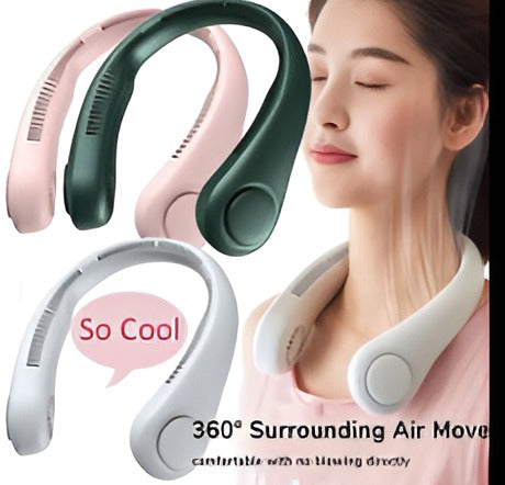 Portable Neck Fan – Hands-Free Bladeless Cooling Fan with USB Rechargeable Battery