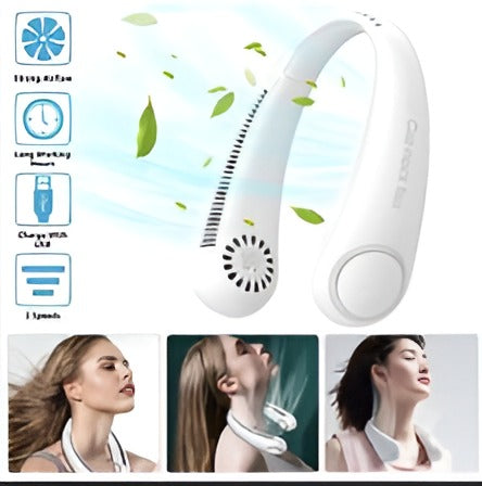 Portable Neck Fan – Hands-Free Bladeless Cooling Fan with USB Rechargeable Battery