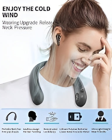 Portable Neck Fan – Hands-Free Bladeless Cooling Fan with USB Rechargeable Battery