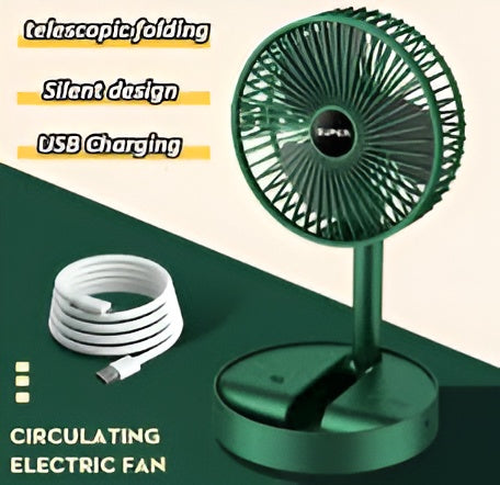 Portable Rechargeable Table Fan  – Silent, Compact & Stylish