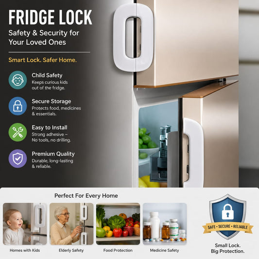 Refrigerator Lock for Child Safety Cabinet Lock Fridge Freezer Door Lock