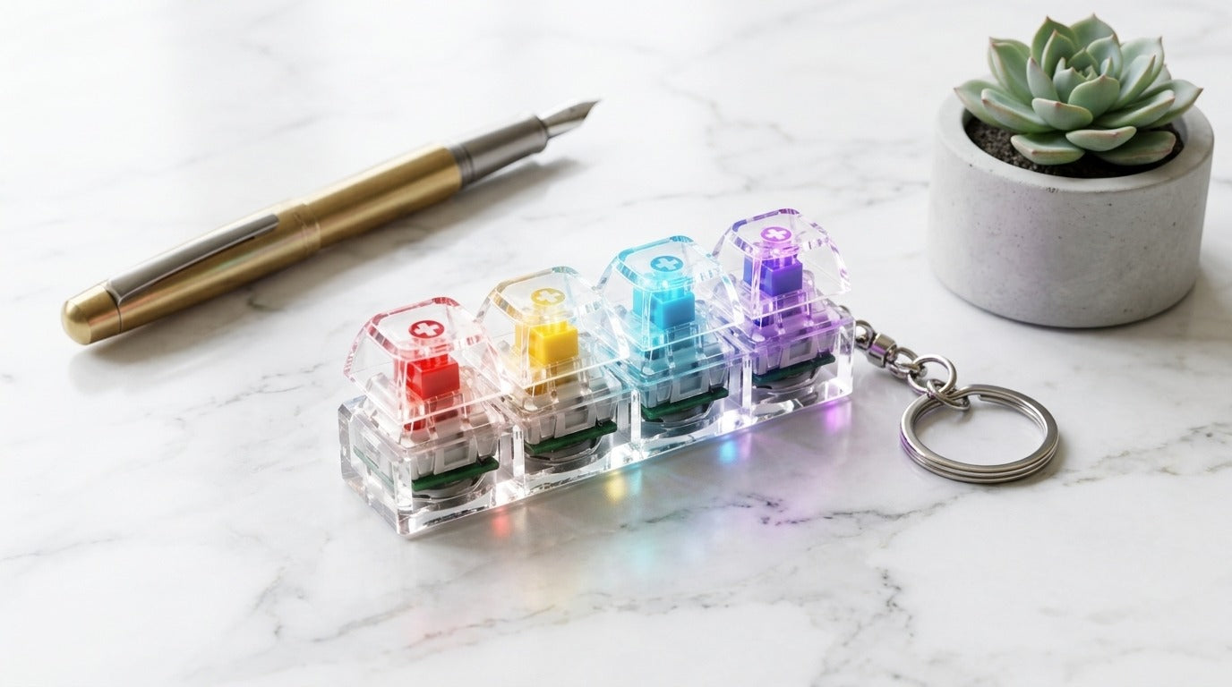Stress Relief Keyboard Keychain | Mechanical Clicky Fidget Keychain for Everyday Carry