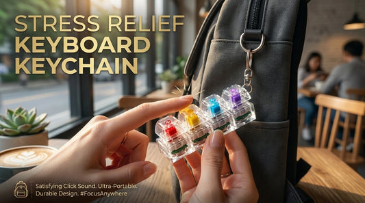 Stress Relief Keyboard Keychain | Mechanical Clicky Fidget Keychain for Everyday Carry